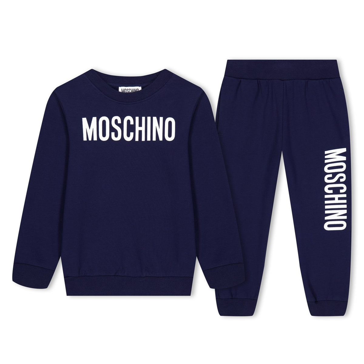Moschino Navy Logo Blue Sweatshirt + Trousers | Casa Childrenswear