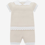Emile et Rose Laura Stone Knitted 2 Piece Top and Short Set | Casa Childrenswear