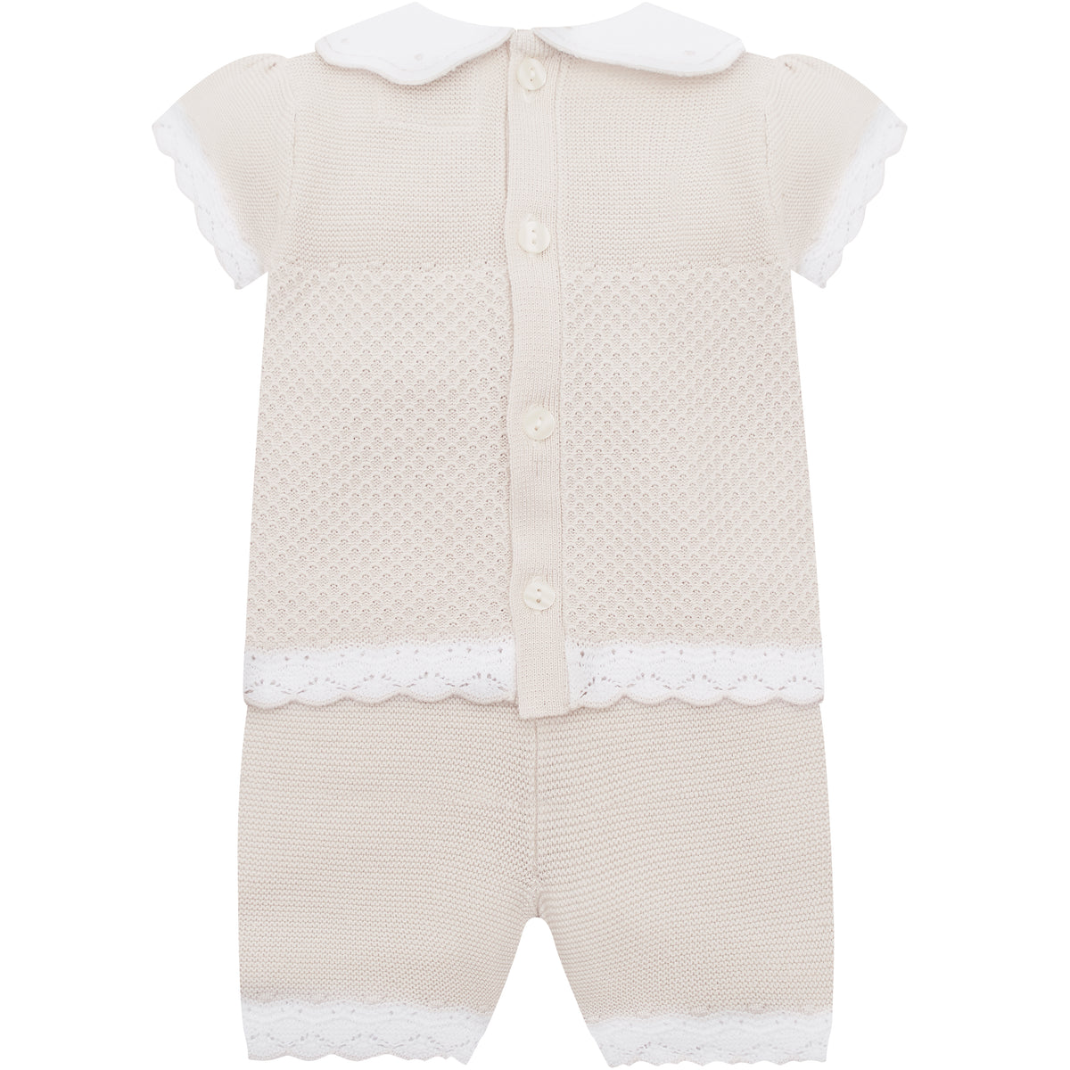 Emile et Rose Laura Stone Knitted 2 Piece Top and Short Set | Casa Childrenswear