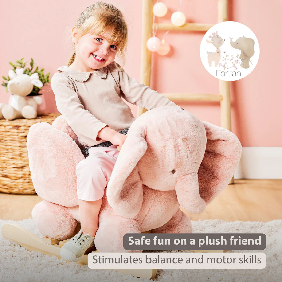 Nattou Rocker Elephant Pink | Casa Childrenswear