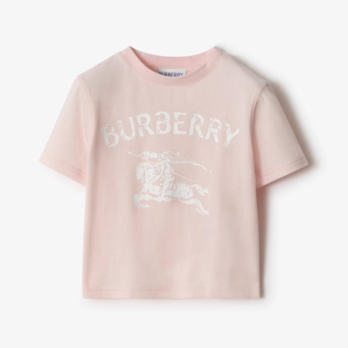 Burberry Baby Girls Pink T-Shirt with Stamp Logo | Casa Childrenswear