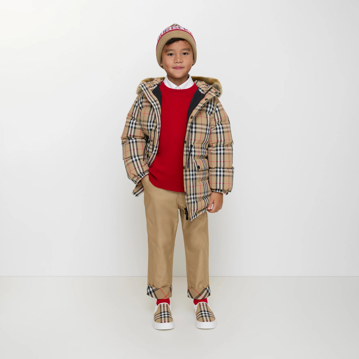 Boys Check Puffer Jacket