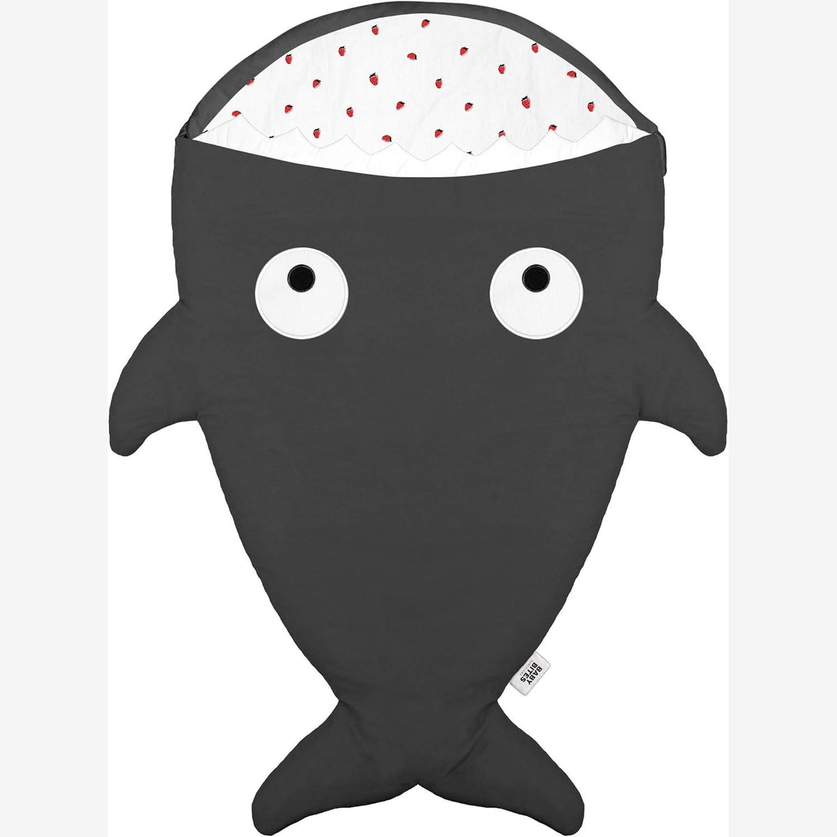 Baby Bites Shark Footmuff Grey Strawberry Inner | Casa Childrenswear