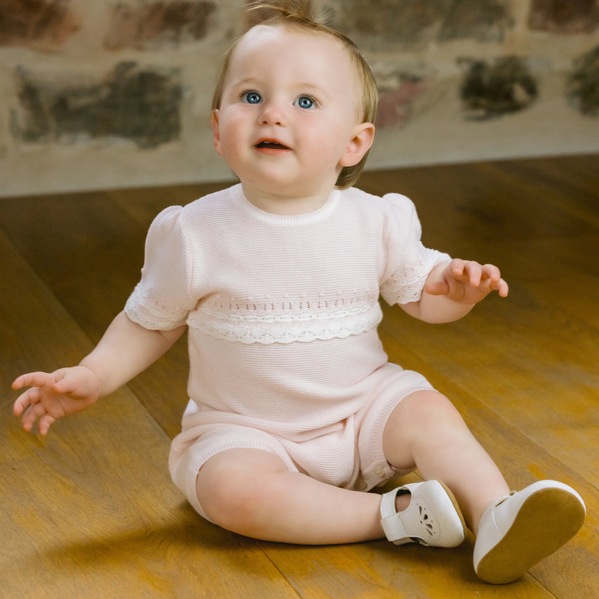 Emile et Rose Josie Pink Knit Romper | Casa Childrenswear
