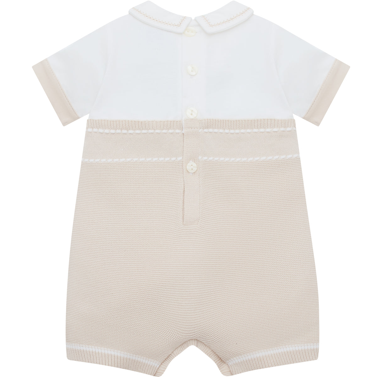 Emile et Rose Lowe Stone Knitted Romper with Braces | Casa Childrenswear