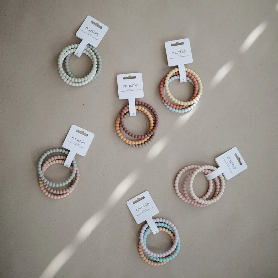 Mushie Pearl Teether Bracelets 3-Pack 6 | Casa Childrenswear