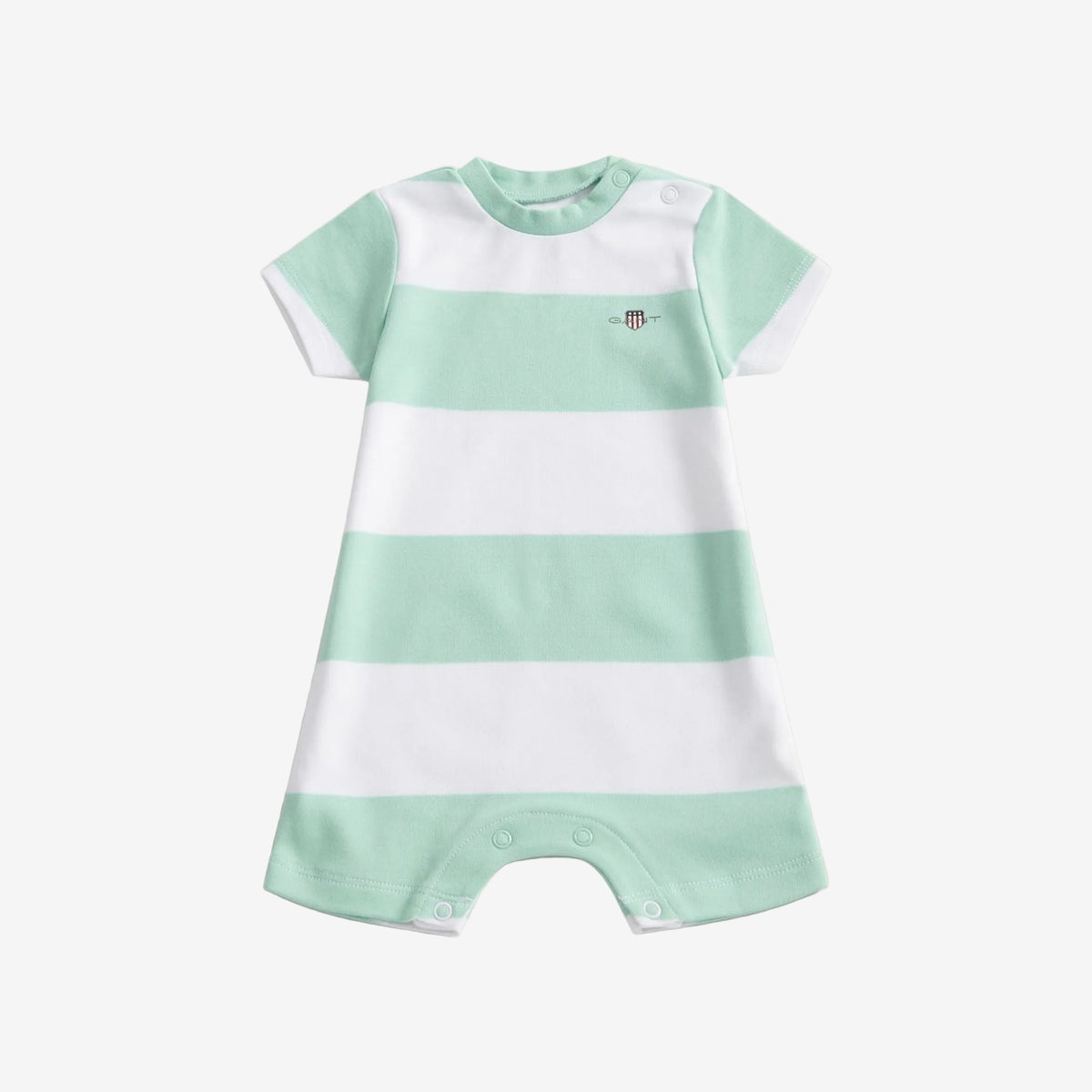 Gant Baby Boys Green Striped Short Sleeve Romper | Casa Childrenswear