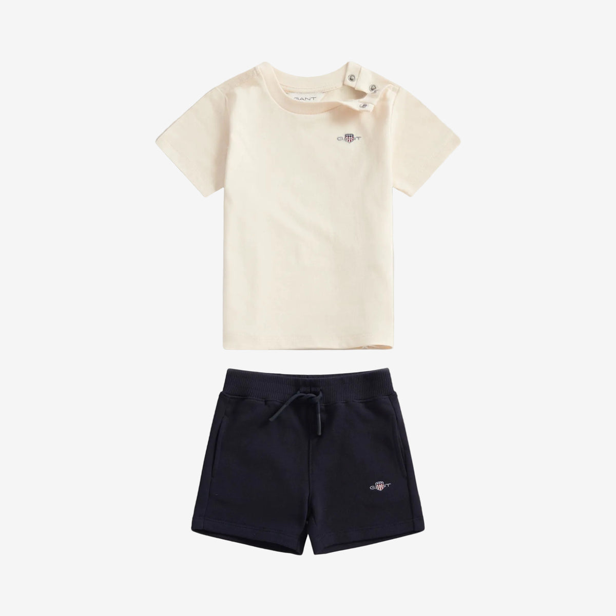 Gant Boys Cream Shield T-Shirt and Short Set | Casa Childrenswear