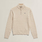 Boys Ivory Half Zip Knit