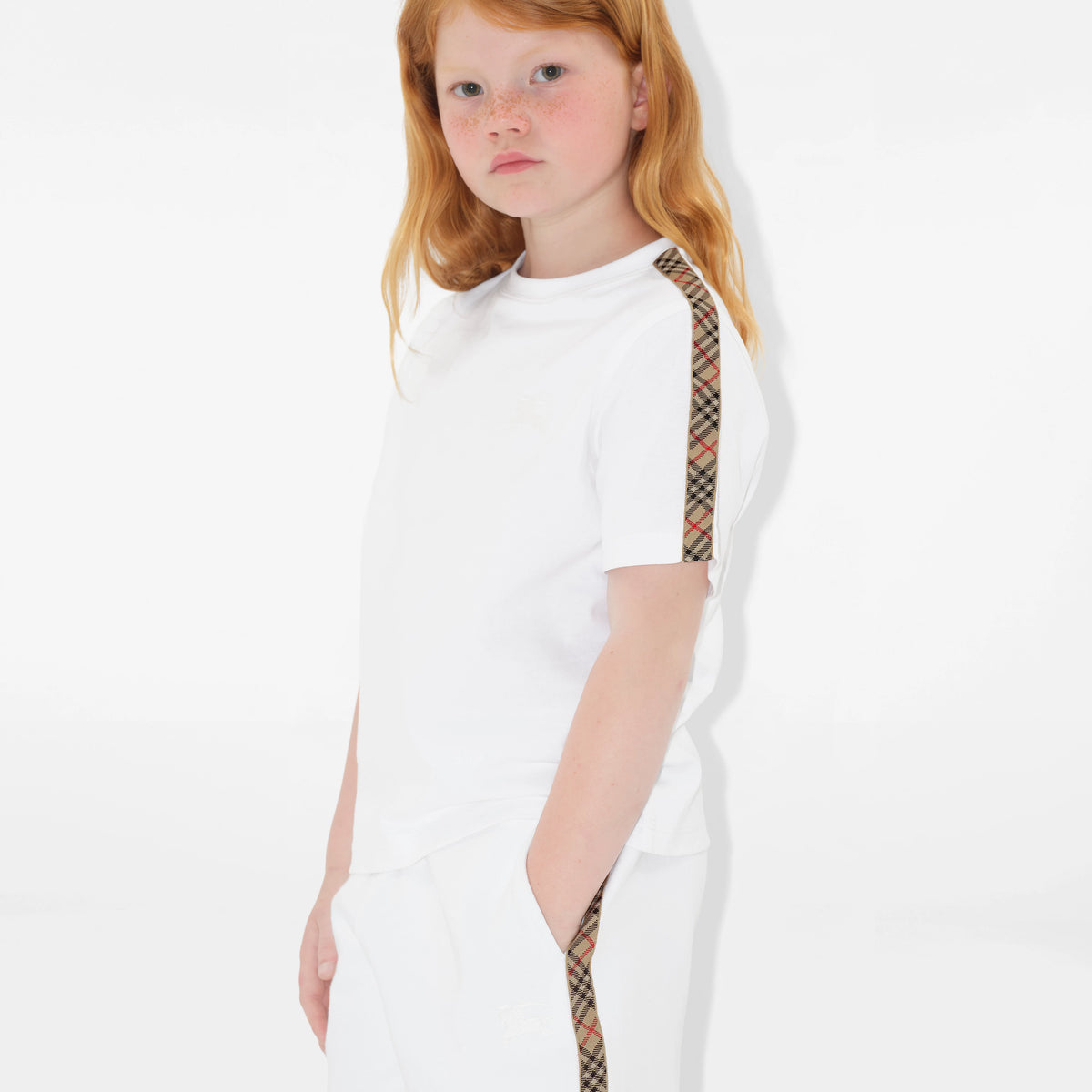 Check Tape T-Shirt in White