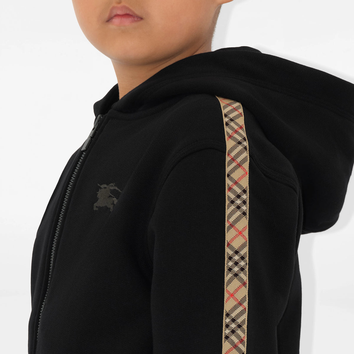 Boys Black Zip-Up Hoodie