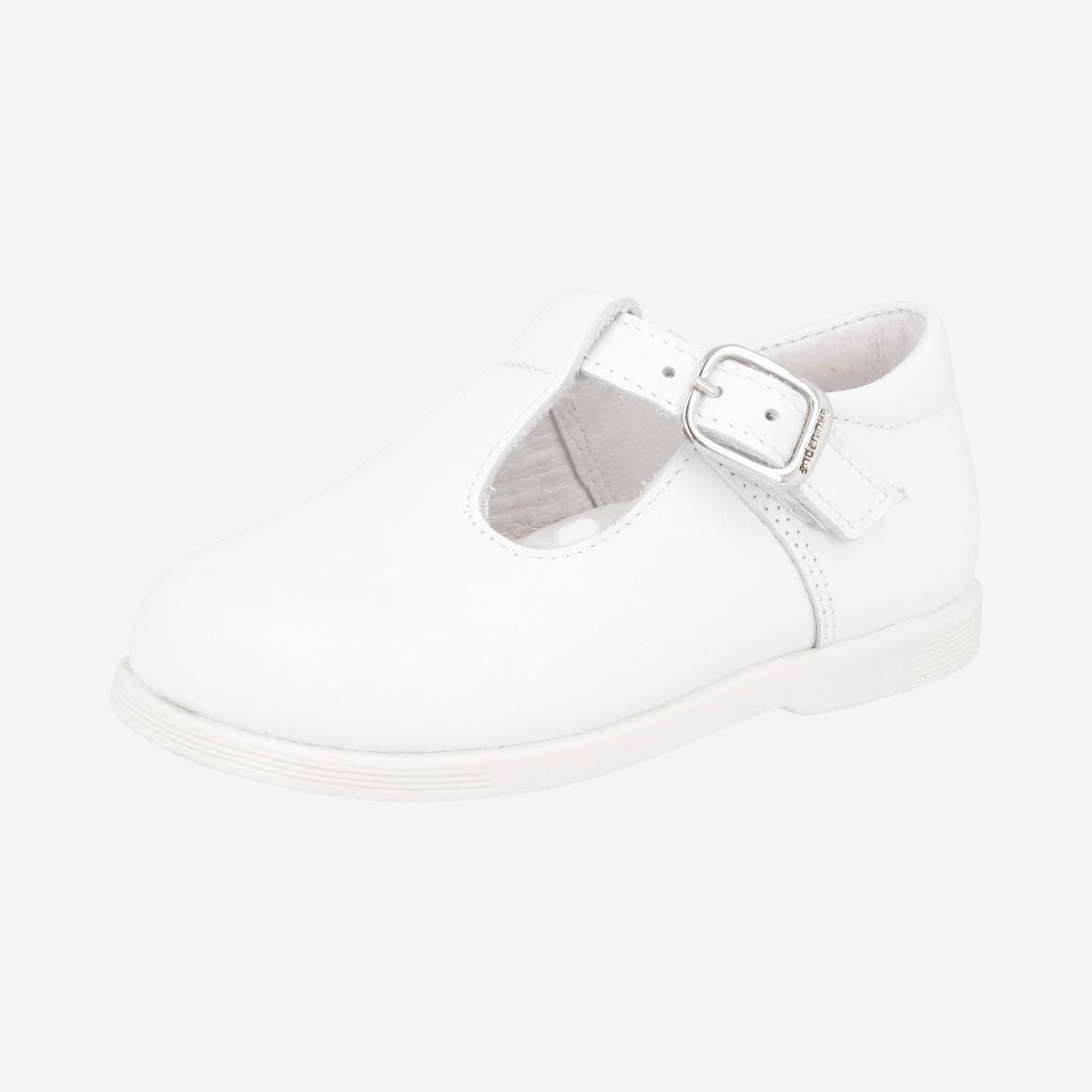 Andanines White T-Bar White Sole | Casa Childrenswear