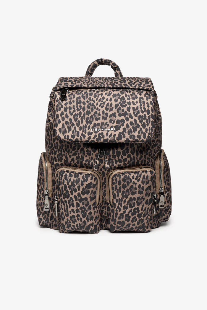 Tiba + Marl Alto Changing Backpack Brown Tonal Leopard | Casa Childrenswear