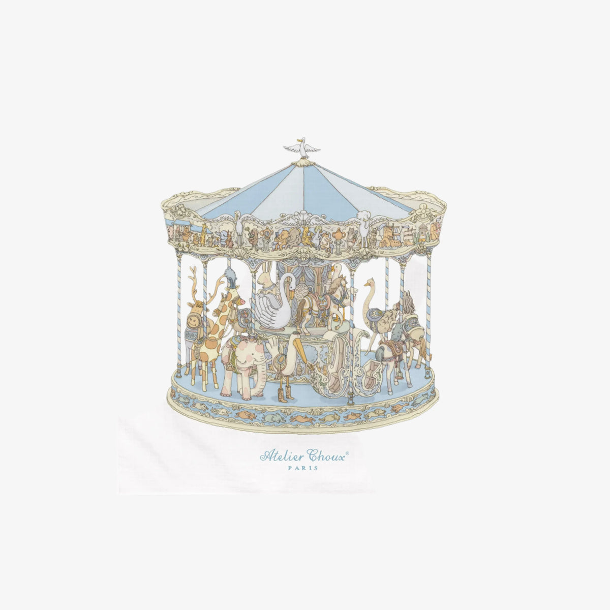 Atelier Choux Blanket Carré - Carousel Blue | Casa Childrenswear