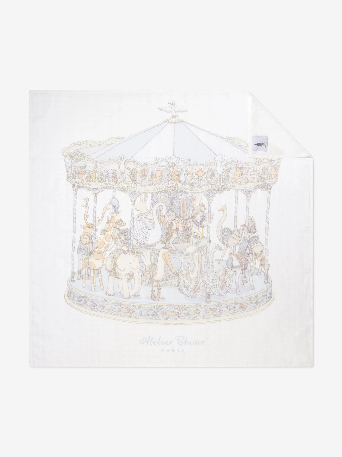 Atelier Choux Blanket Carré - Carousel Blue | Casa Childrenswear