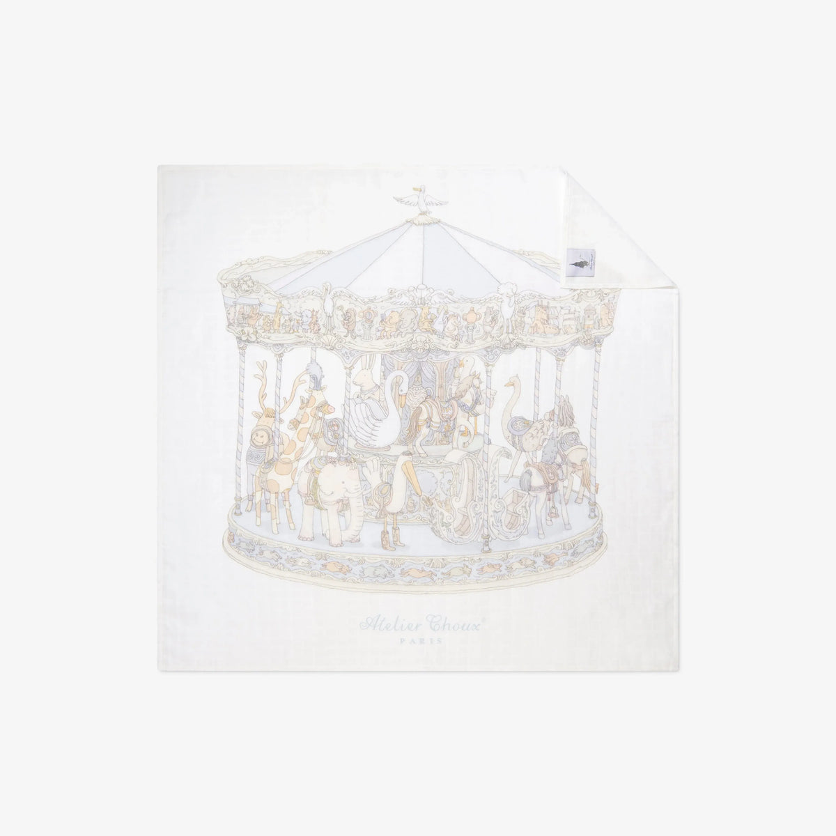 Atelier Choux Blanket Carré - Carousel Blue | Casa Childrenswear