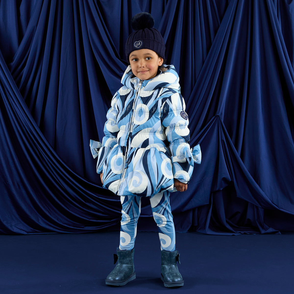 A Dee Nylah Blue Swirl Print Jacket | Casa Childrenswear