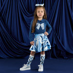 A Dee Nellie Navy Swirl Print Skirt Set | Casa Childrenswear