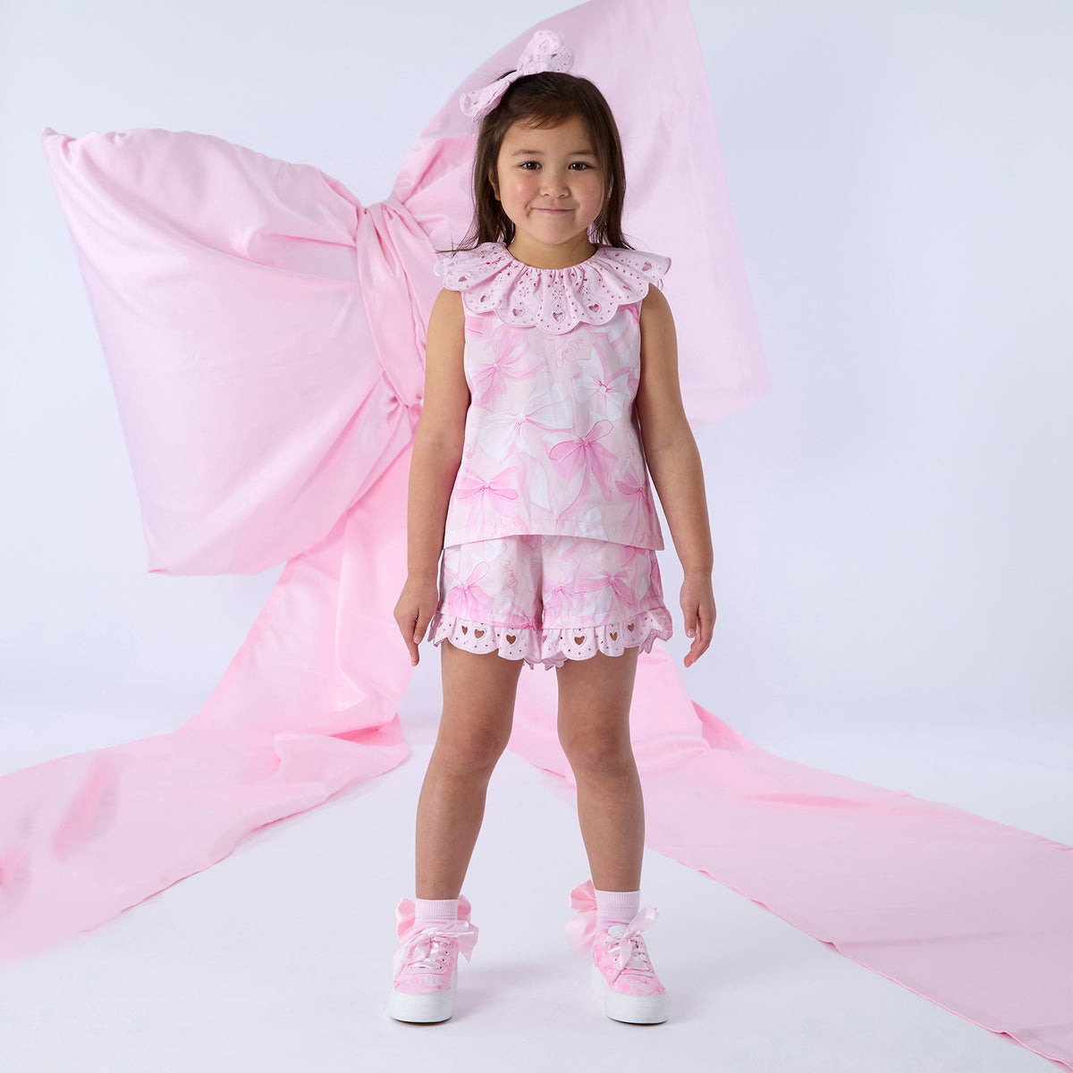 A Dee Ruby Bow Print Poplin Short Set | Casa Childrenswear