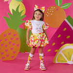 A Dee Tia Tutti Frutti Print Puff Skirt Set | Casa Childrenswear