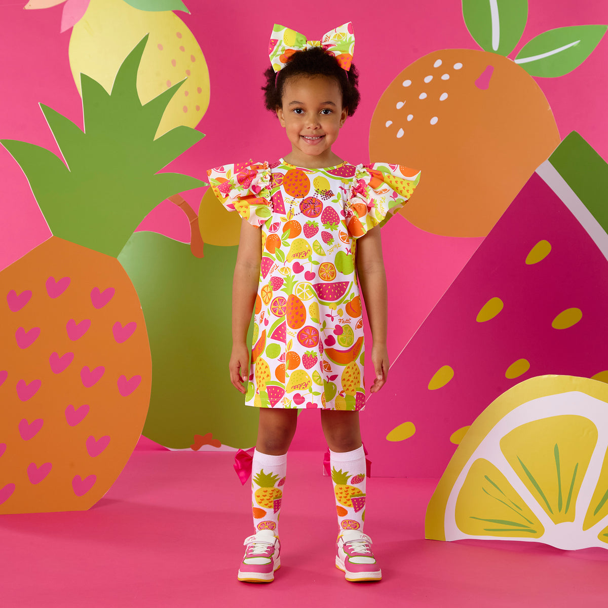 A Dee Tamara Tutti Frutti Print Dress | Casa Childrenswear