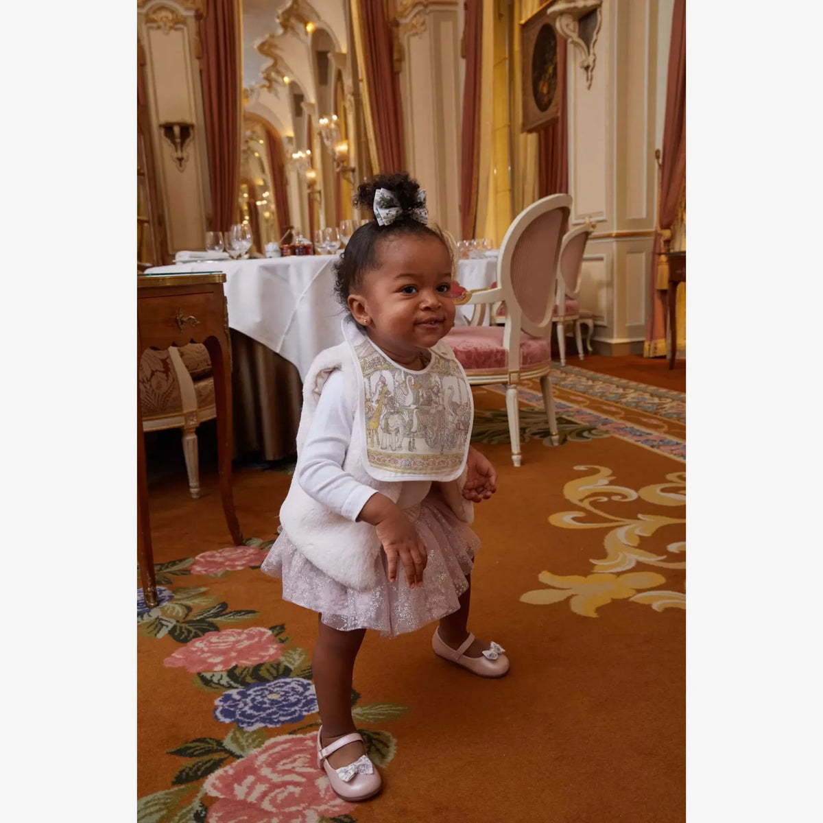 Atelier Choux Satin Bib - Carousel Pink | Casa Childrenswear