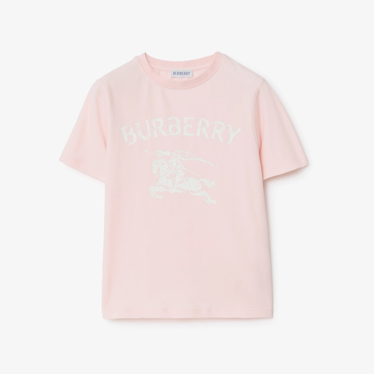Burberry Girls Pink T-Shirt with Stamp Logo | Casa Childrenswear