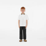 Burberry Boys White Check Polo Shirt | Casa Childrenswear