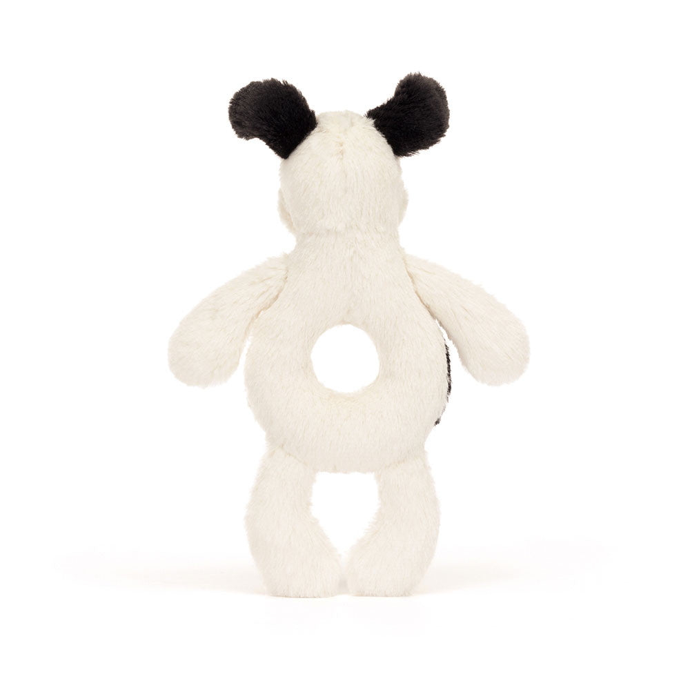 Jellycat Bashful Black & Cream Puppy Ring Rattle | Casa Childrenswear
