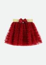 Angels Face Ballroom Ruffle Skirt Tibetan Red | Casa Childrenswear