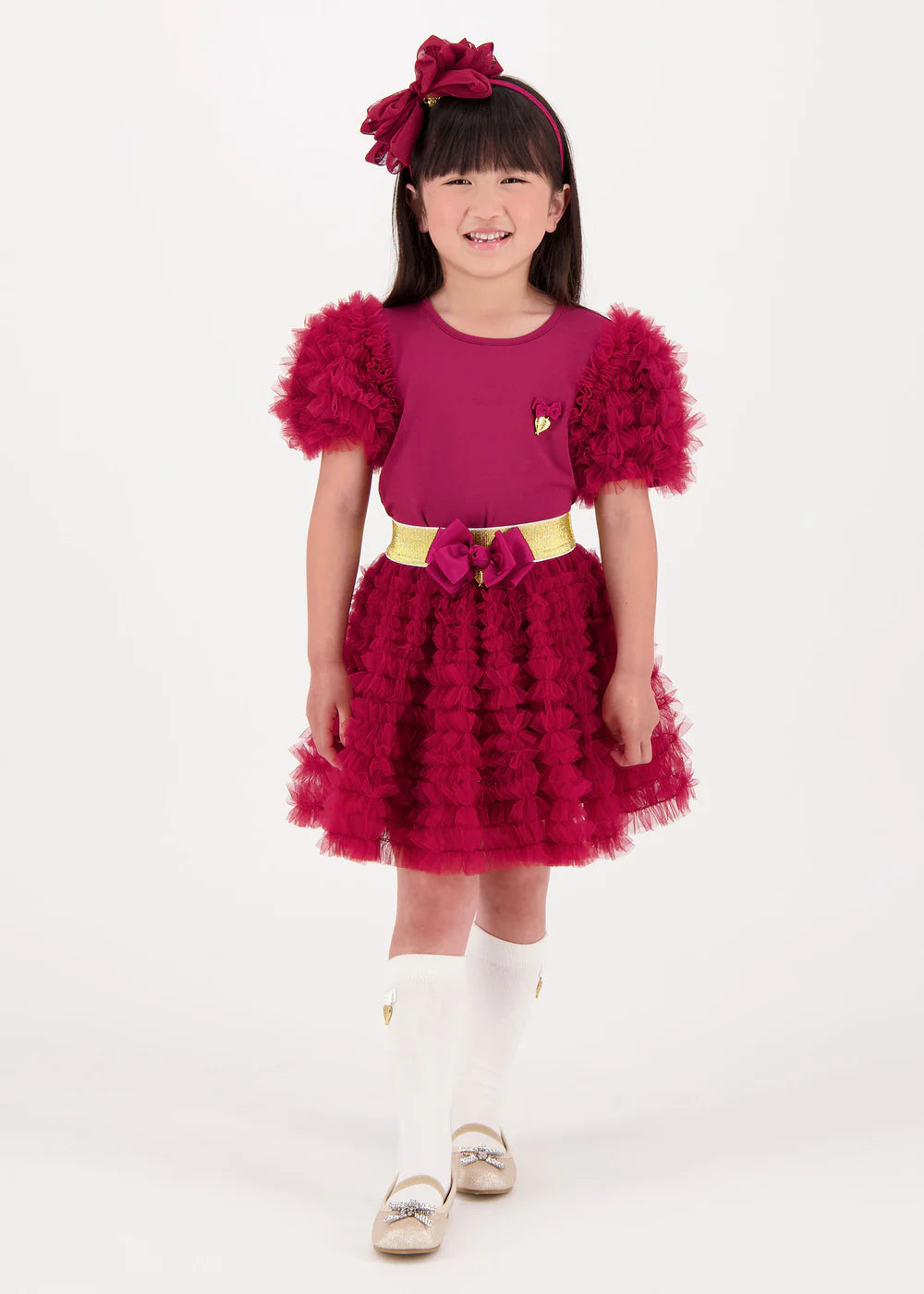 Angels Face Ballroom Ruffle Skirt Tibetan Red | Casa Childrenswear