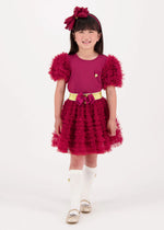 Angels Face Ballroom Ruffle Skirt Tibetan Red | Casa Childrenswear