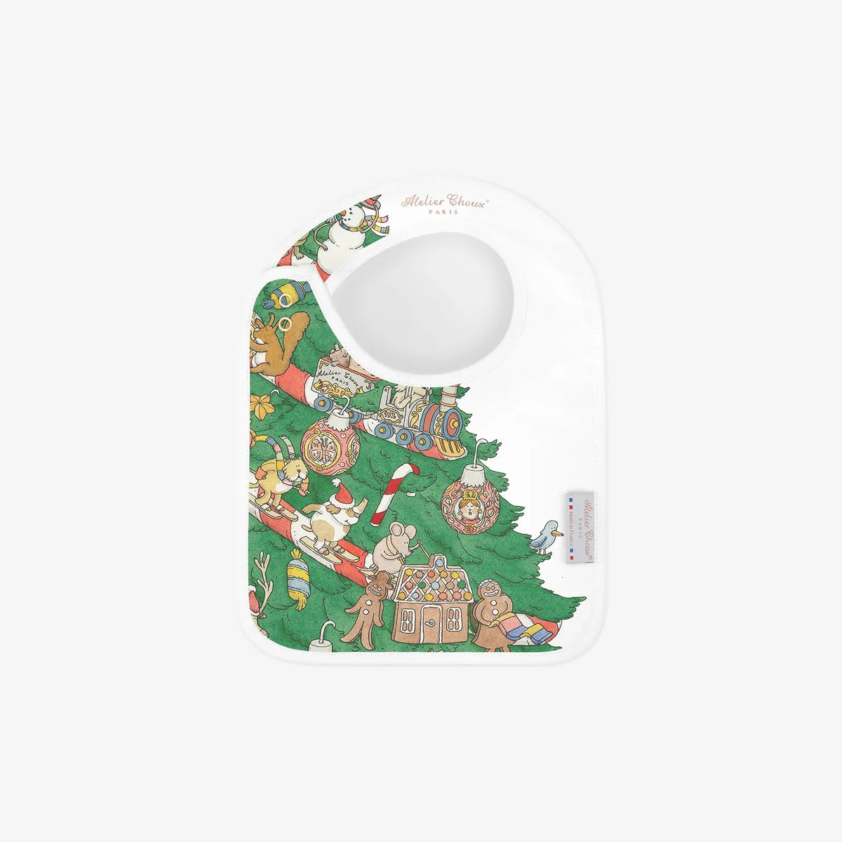 Atelier Choux Satin Bib - Christmas | Casa Childrenswear