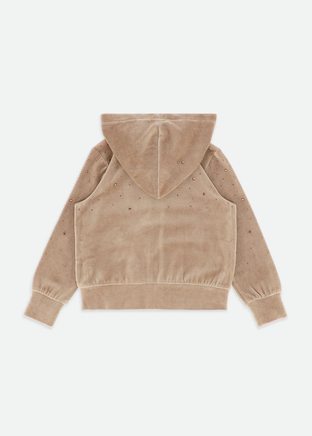 Angels Face Bijou Crystal Velour Hoodie Sand | Casa Childrenswear
