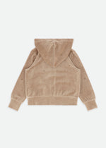 Angels Face Bijou Crystal Velour Hoodie Sand | Casa Childrenswear