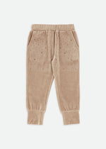 Angels Face Bijou Crystal Velour Jogger Sand | Casa Childrenswear