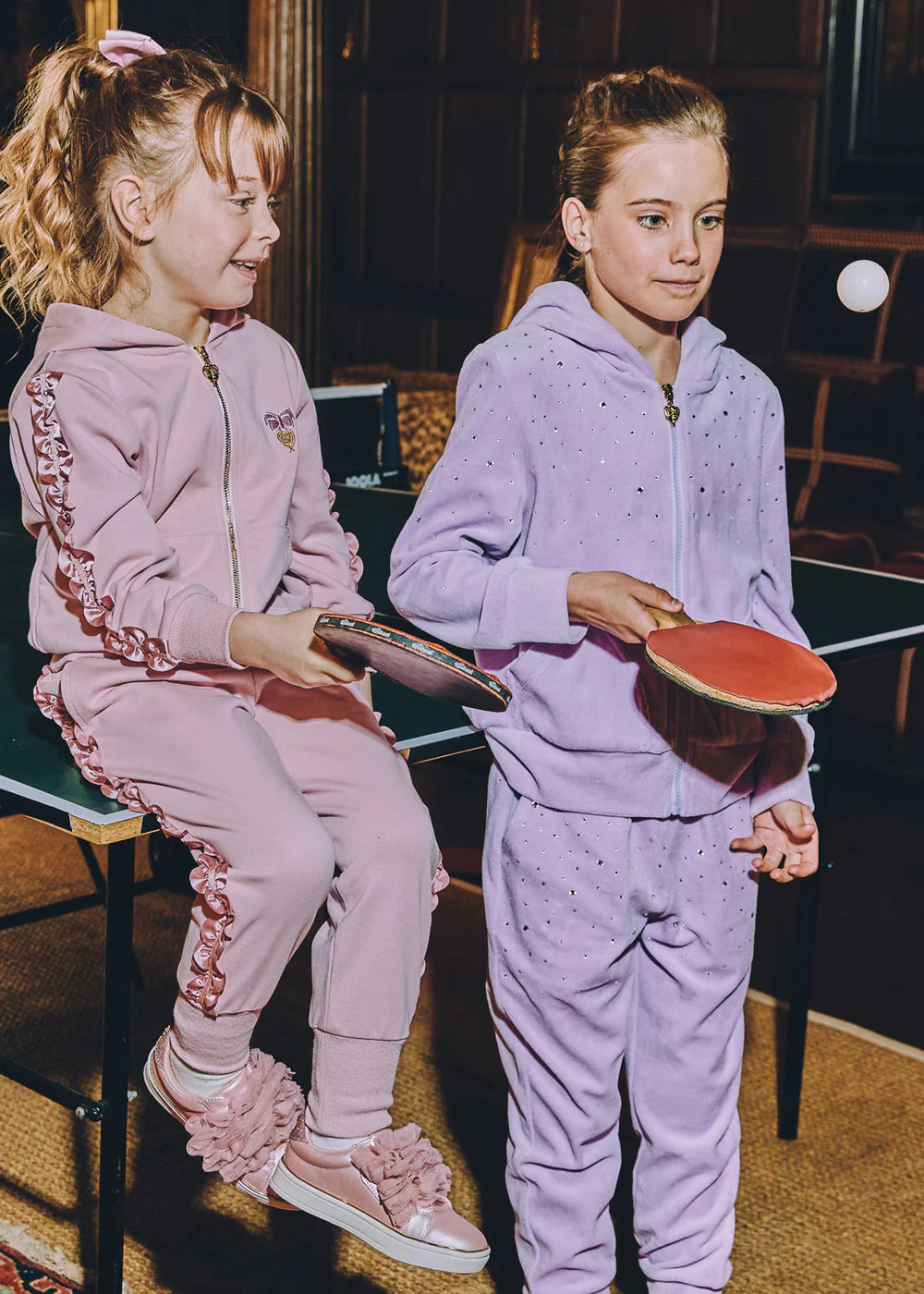 Angels Face Bijou Crystal Velour Jogger Orchid Pink | Casa Childrenswear