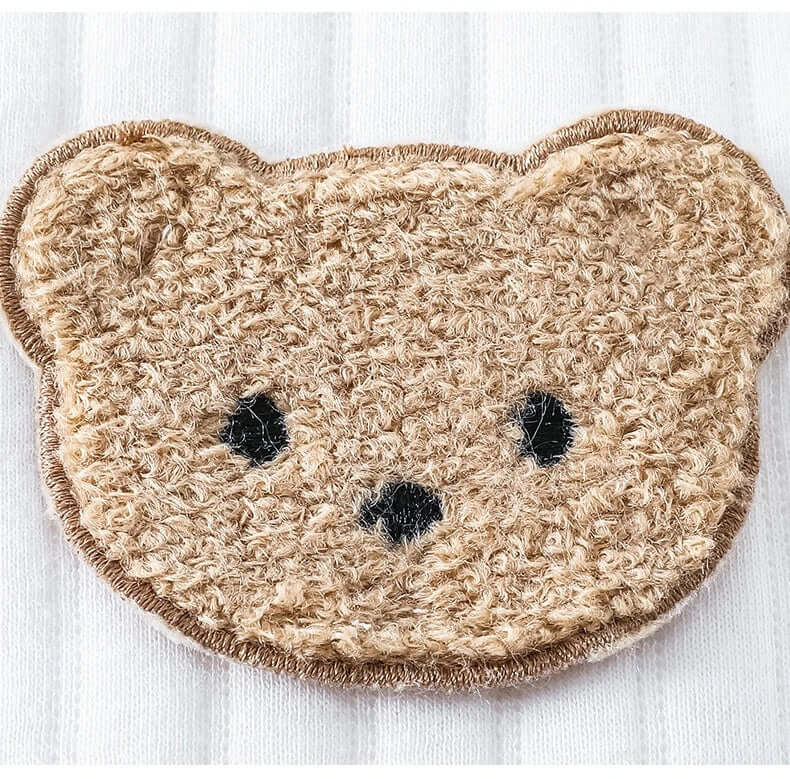 Teddy Bear White Boucle Wrap Babygrow