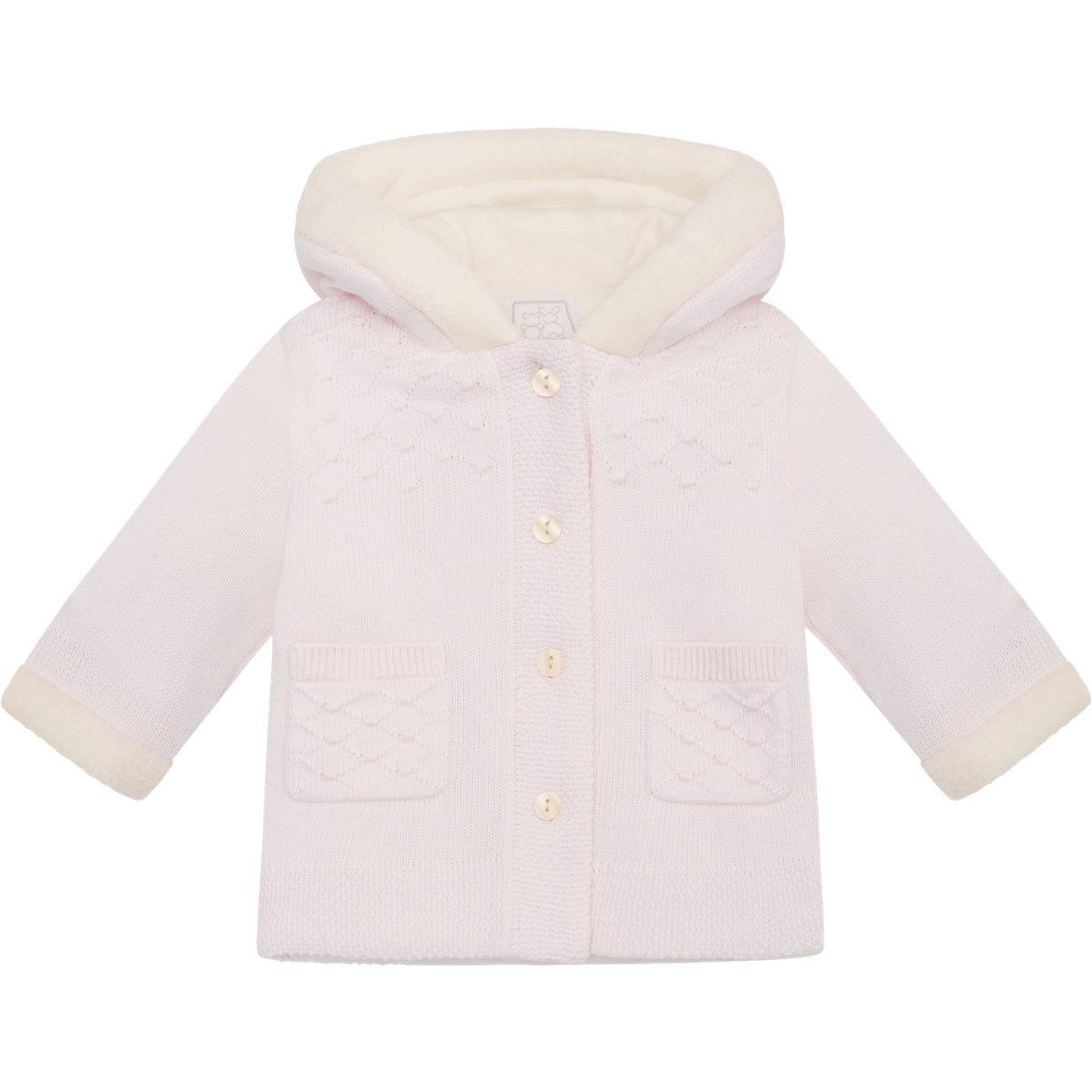 Emile et Rose Kitty Pink Fur Trim Knitted Jacket | Casa Childrenswear