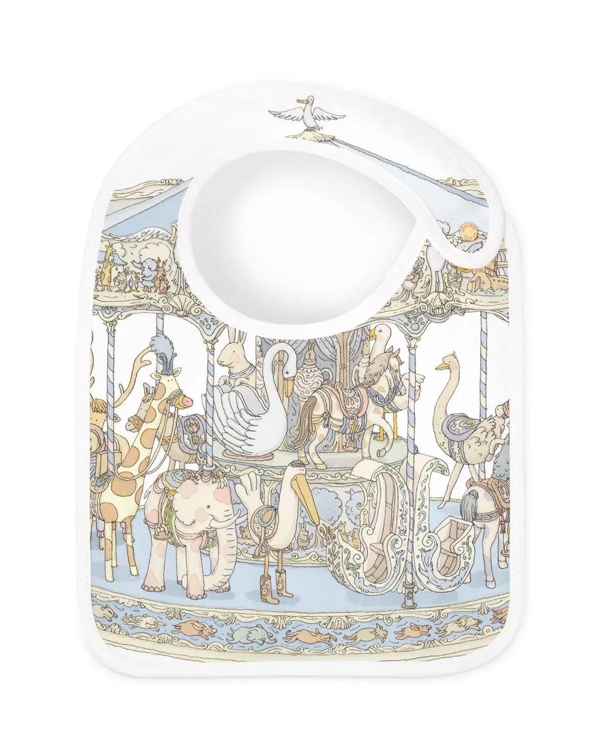 Atelier Choux Satin Bib - Carousel Blue | Casa Childrenswear
