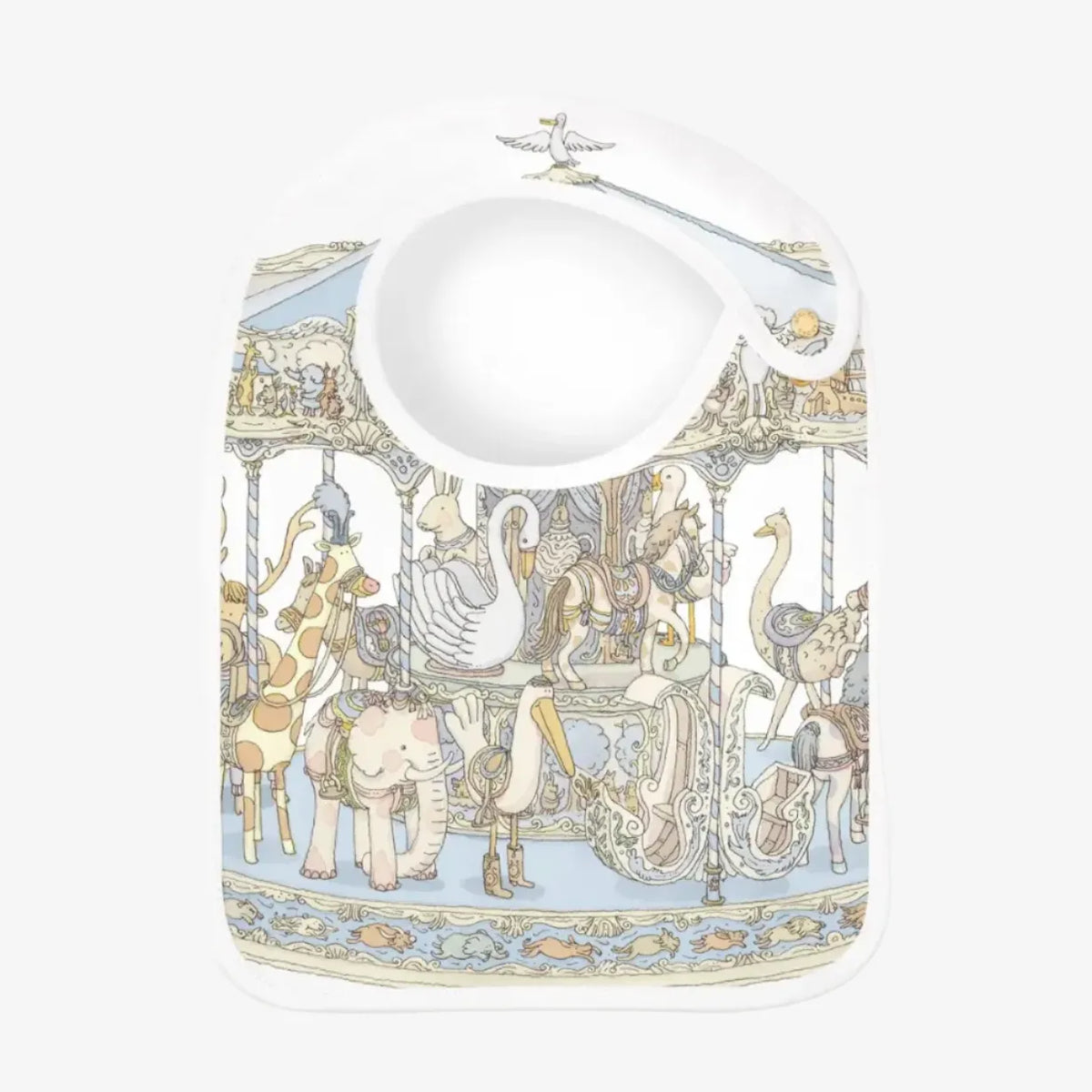 Atelier Choux Satin Bib - Carousel Blue | Casa Childrenswear