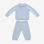 Martin Aranda Infant Boys Blue Polo Sweater Set - full set front view