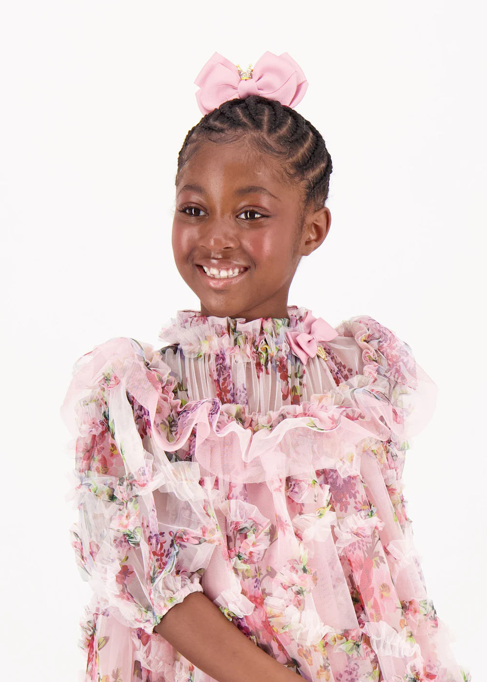 Angels Face Big Bow With Crown Tea Rose | Casa Childrenswear