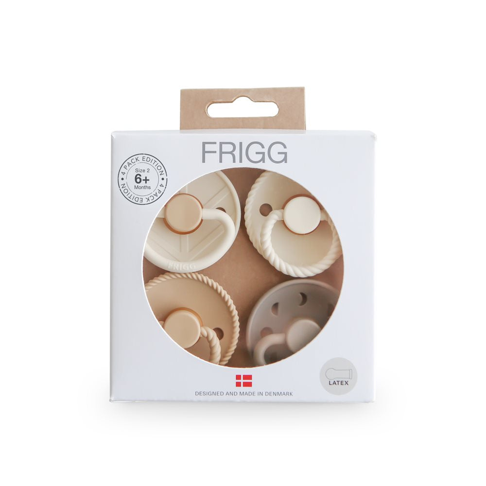 Frigg 4-Pack Pacifiers - Round Latex - Crystal Sparkle - Size 2 | Casa Childrenswear