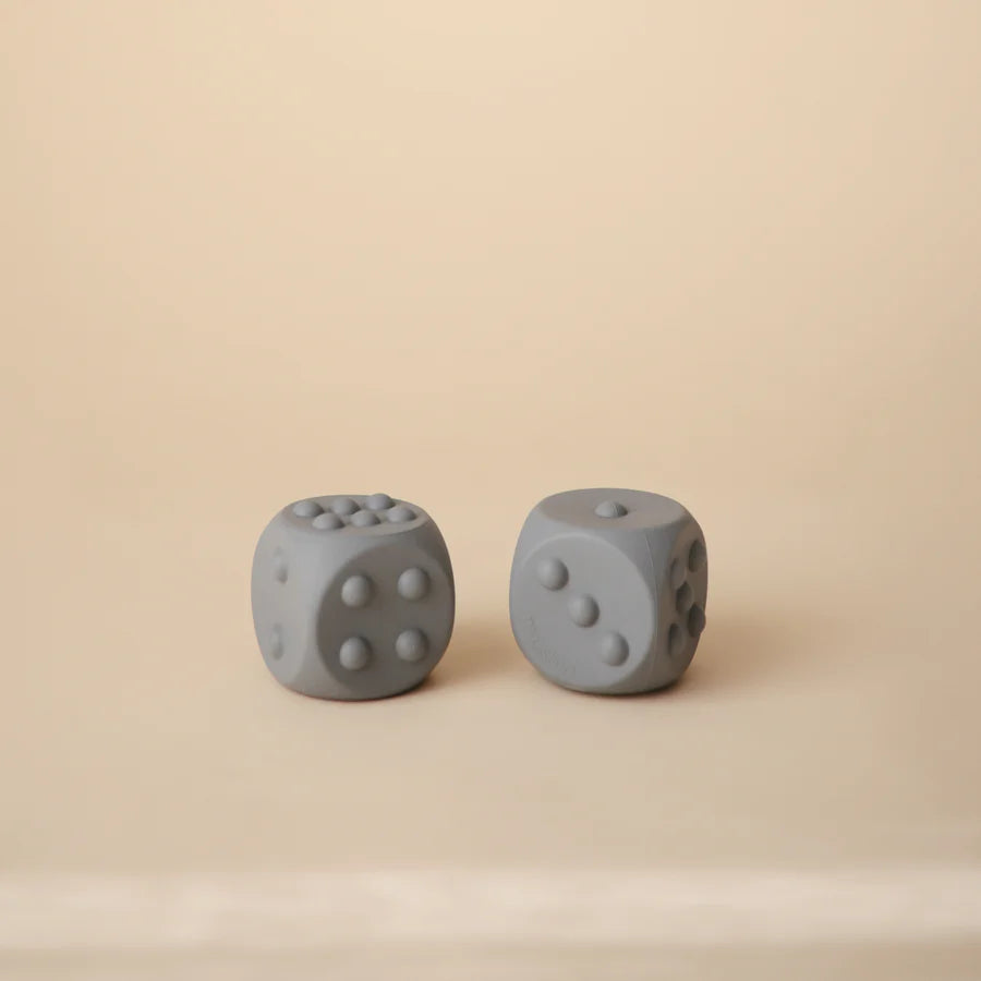 Mushie Dice Press Toy 2-pack - Tradewinds/Stone | Casa Childrenswear