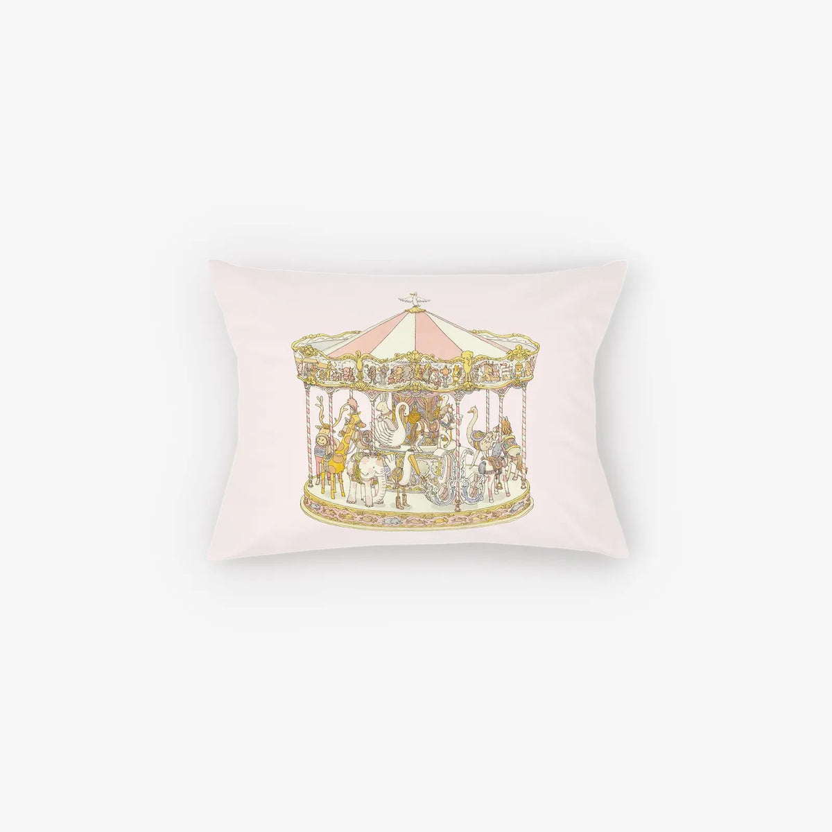 Atelier Choux Satin Cushion Cover- Carousel Pink (30x40) | Casa Childrenswear