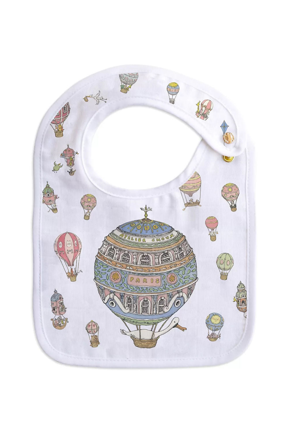 Atelier Choux Satin Bib - Hot Air Balolns Multi | Casa Childrenswear