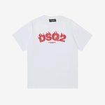 Dsquared2 Boys White Large Logo T-Shirt | Casa Childrenswear