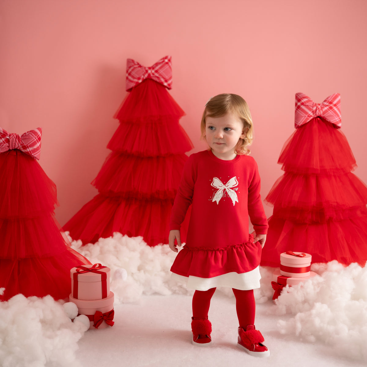 A Dee Katrina Bow Frill Sweat Dress | Casa Childrenswear