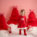 A Dee Katrina Bow Frill Sweat Dress | Casa Childrenswear